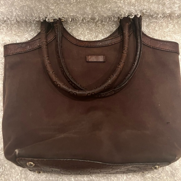 GUCCI Shoulder Bag Tote 279153 Canvas Leather Trim - Picture 13 of 15